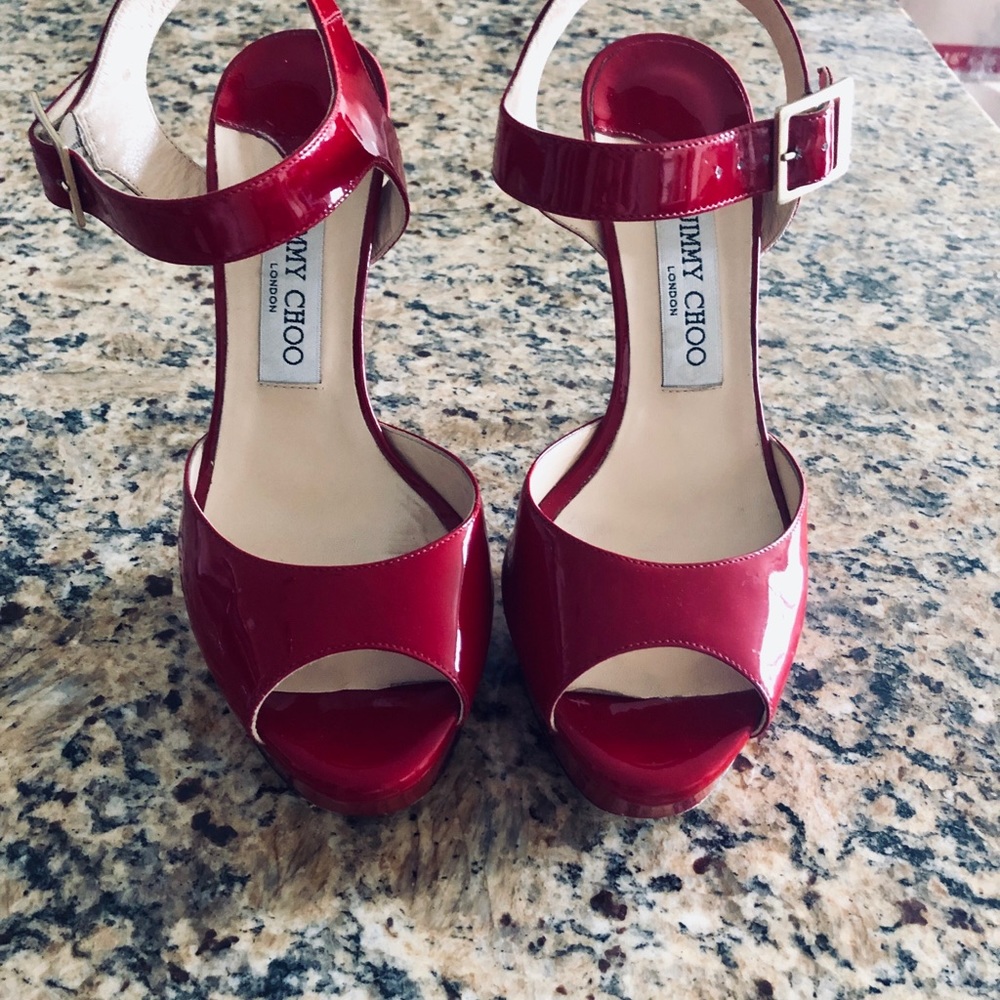 Gently worn authentic patent leather Jimmy Choo